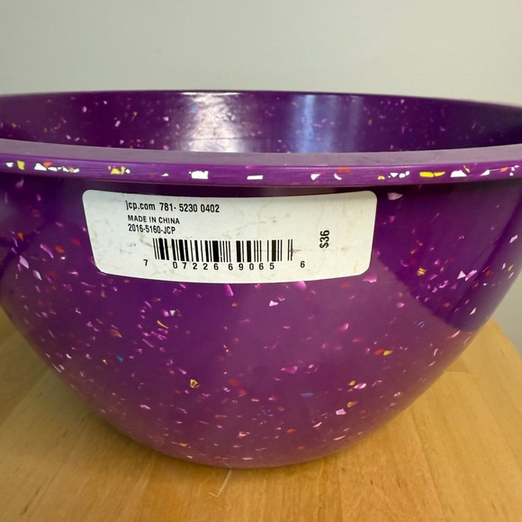 Zak ! Designs bowl purple confetti Large Size 12.5” - Picture 6 of 16